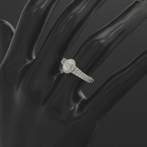 18ct White Gold 0.75ct Double Row Halo Ring