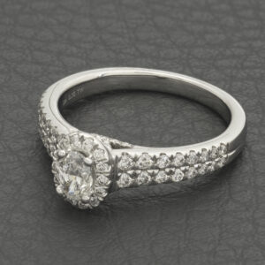 18ct White Gold 0.75ct Double Row Halo Ring