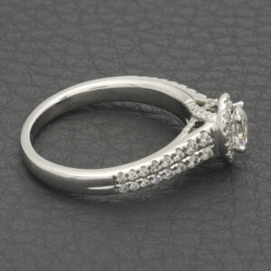 18ct White Gold 0.75ct Double Row Halo Ring