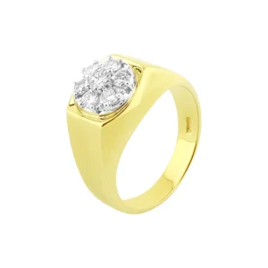 14ct Yellow Gold 0.73ct Diamond Signet Ring
