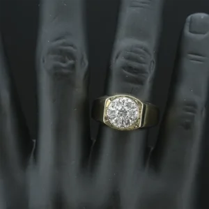 14ct Yellow Gold 0.73ct Diamond Signet Ring