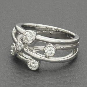18ct White Gold 0.80ct Diamond Raindance Ring