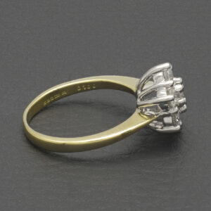 18ct Yellow Gold 1.00ct Diamond Daisy Cluster Ring