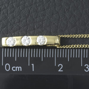 18ct Yellow Gold 0.51ct Diamond 3 Stone Necklace 16&#8243;