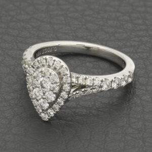 18ct White Gold 0.70ct Diamond Pear Halo Ring