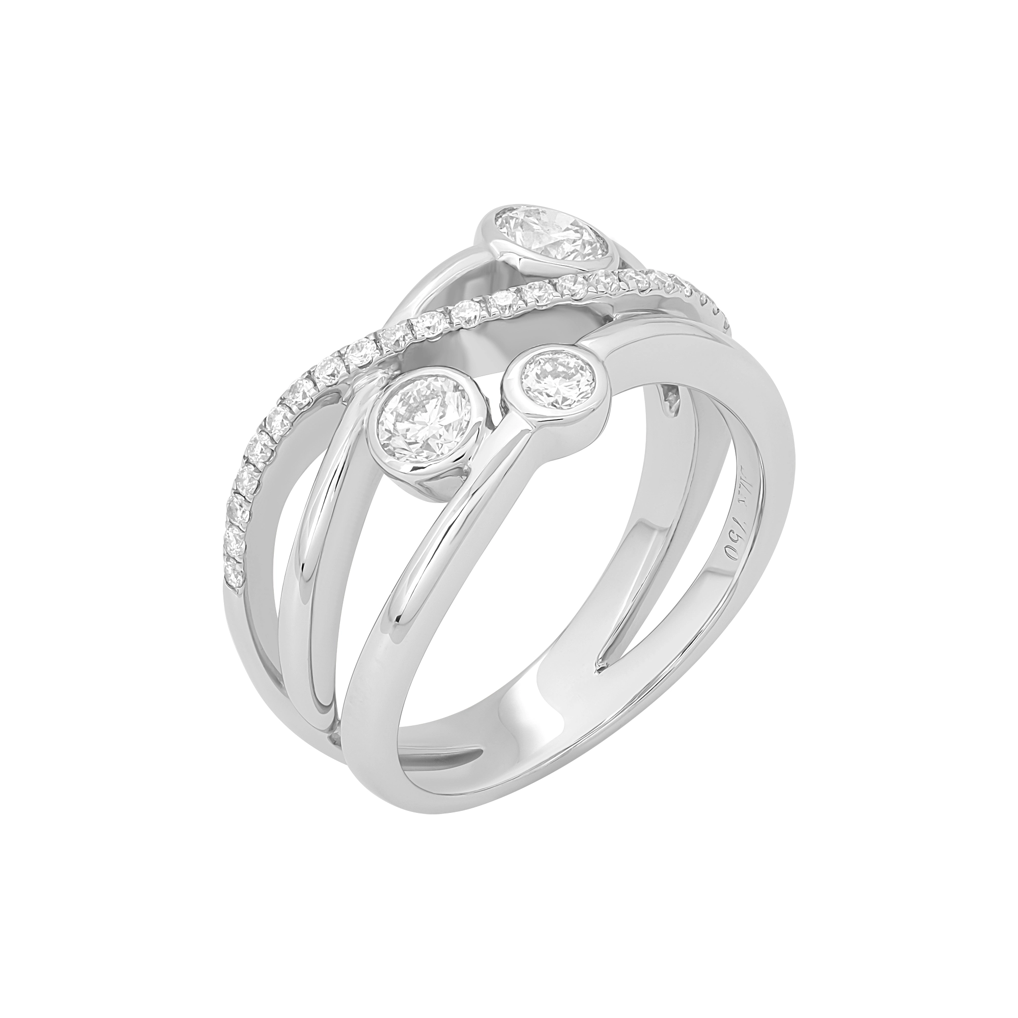 18ct White Gold 0.70ct Diamond Raindance Ring