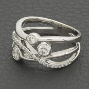 18ct White Gold 0.70ct Diamond Raindance Ring