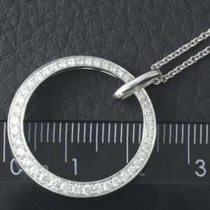 18ct White Gold 0.58ct Diamond Circle Necklace 18&#8243;