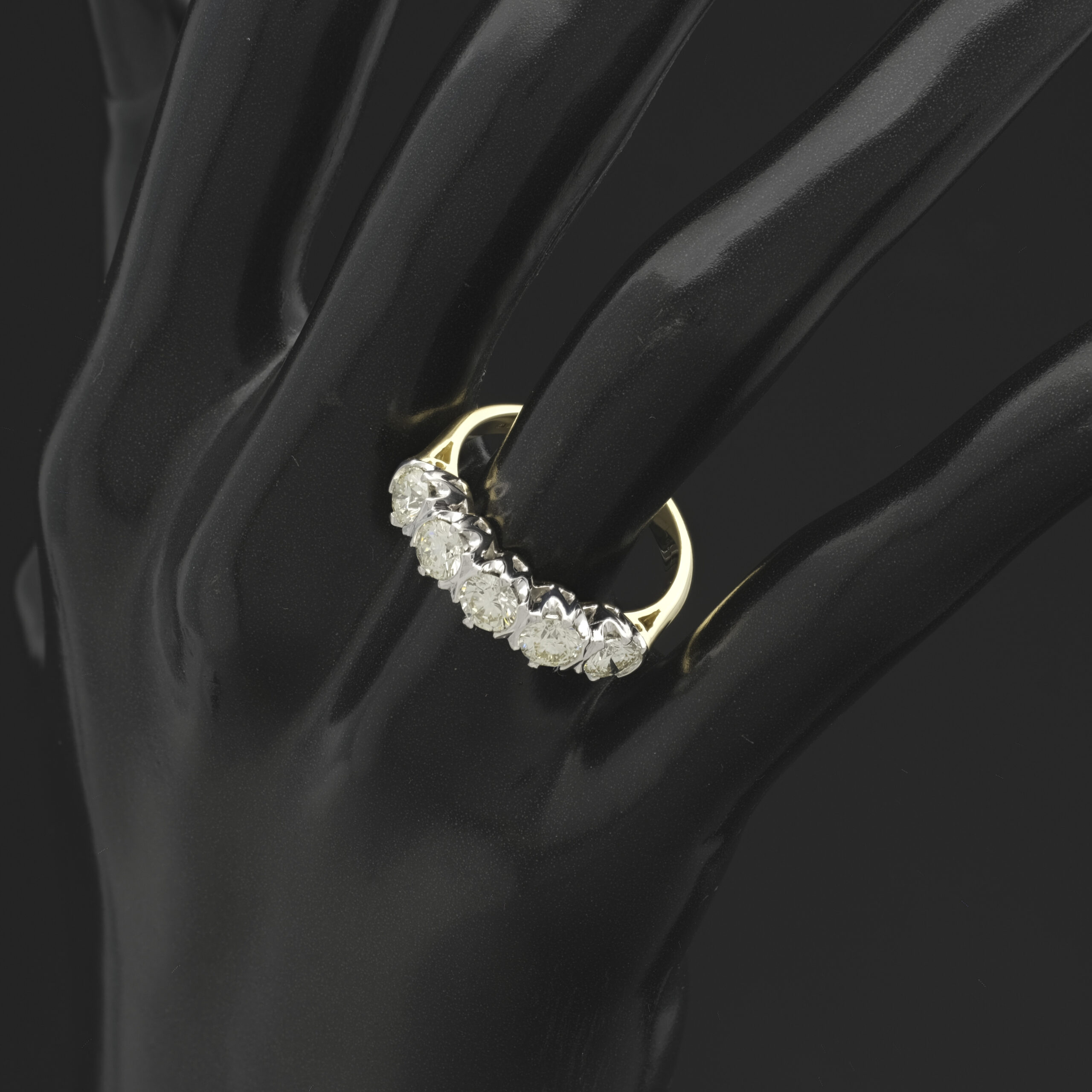 18ct Yellow Gold 1.50ct Diamond 5 Stone Ring - Image 4