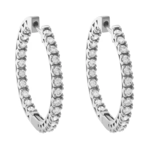 18ct White Gold 2.00ct Diamond Hoop Earrings
