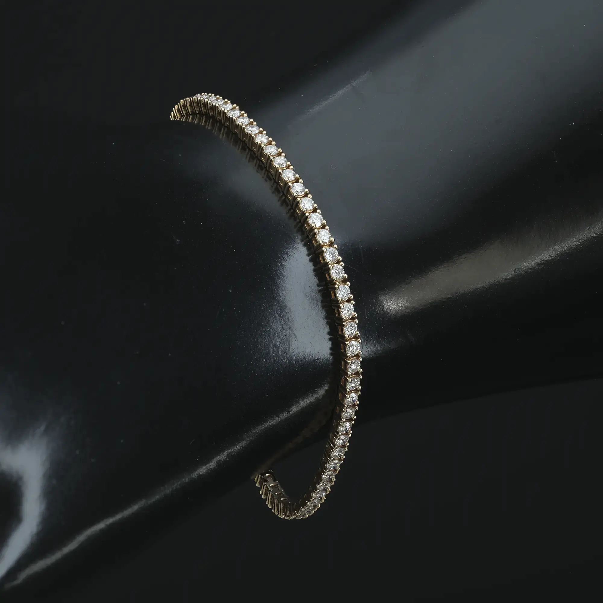18ct Rose Gold 2.16ct Diamond Tennis Bracelet 6.5" 2.5mm - Image 2
