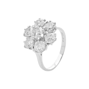 18ct White Gold 2.76ct Diamond Daisy Cluster Ring