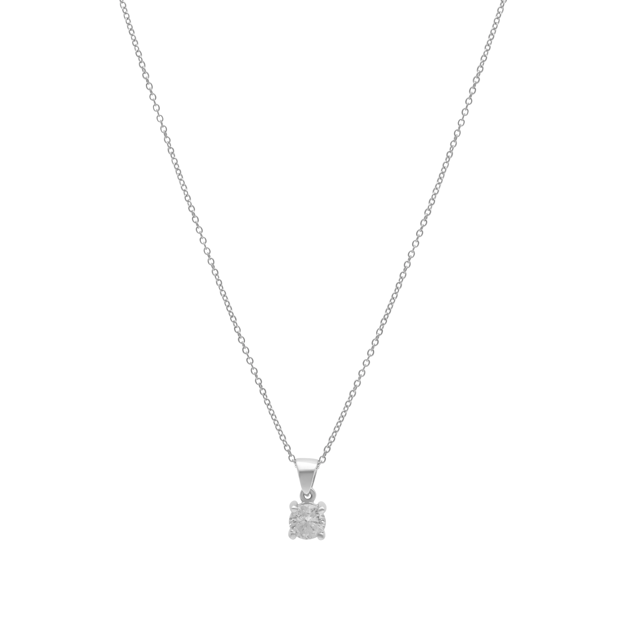 Platinum 0.95ct Diamond Necklace 18" 1.5mm