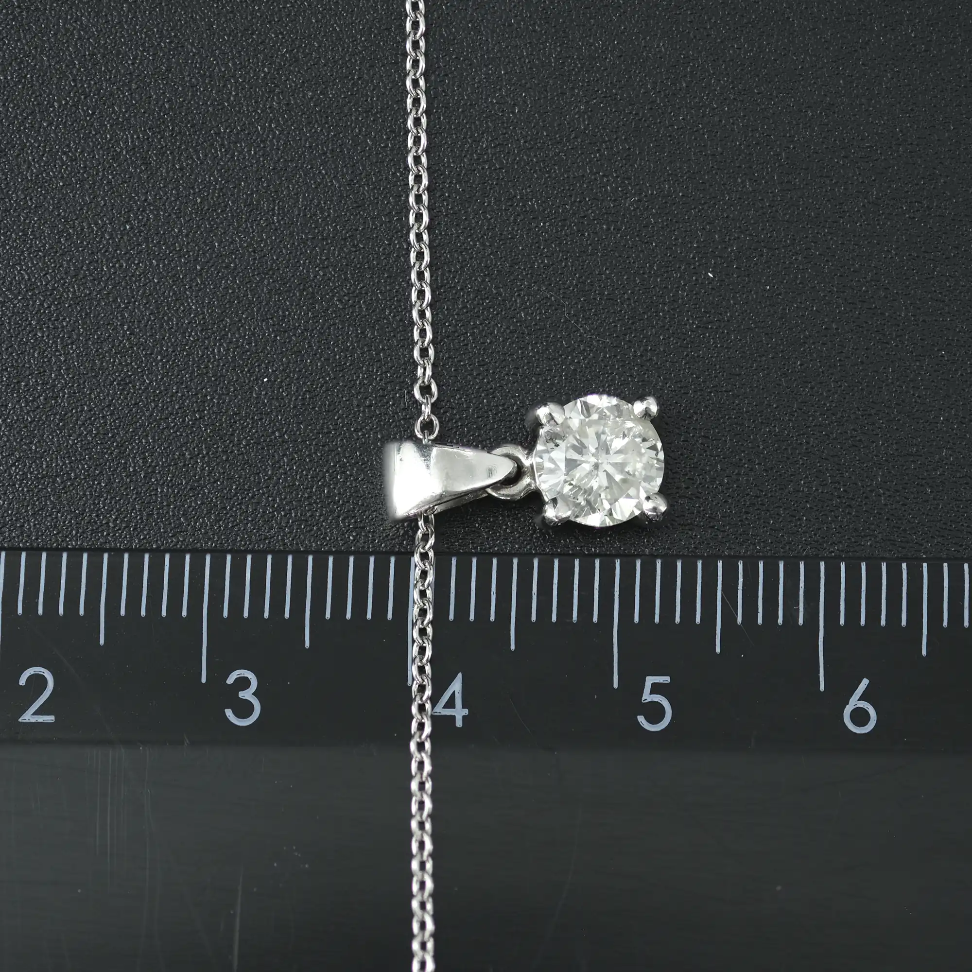 Platinum 0.95ct Diamond Necklace 18" 1.5mm - Image 2