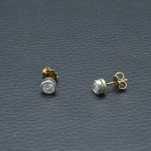 18ct White & Yellow Gold 0.70ct Diamond Stud Earrings