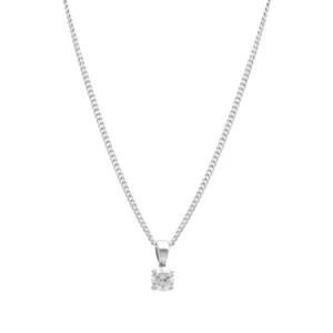 18ct White Gold 1.10ct Diamond Necklace 16″ 2mm