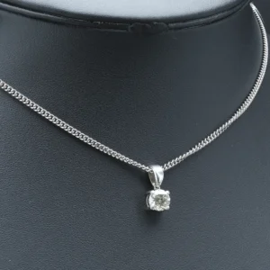 18ct White Gold 1.10ct Diamond Necklace 16″ 2mm