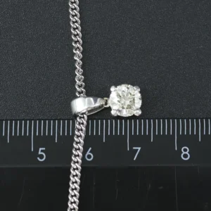 18ct White Gold 1.10ct Diamond Necklace 16″ 2mm