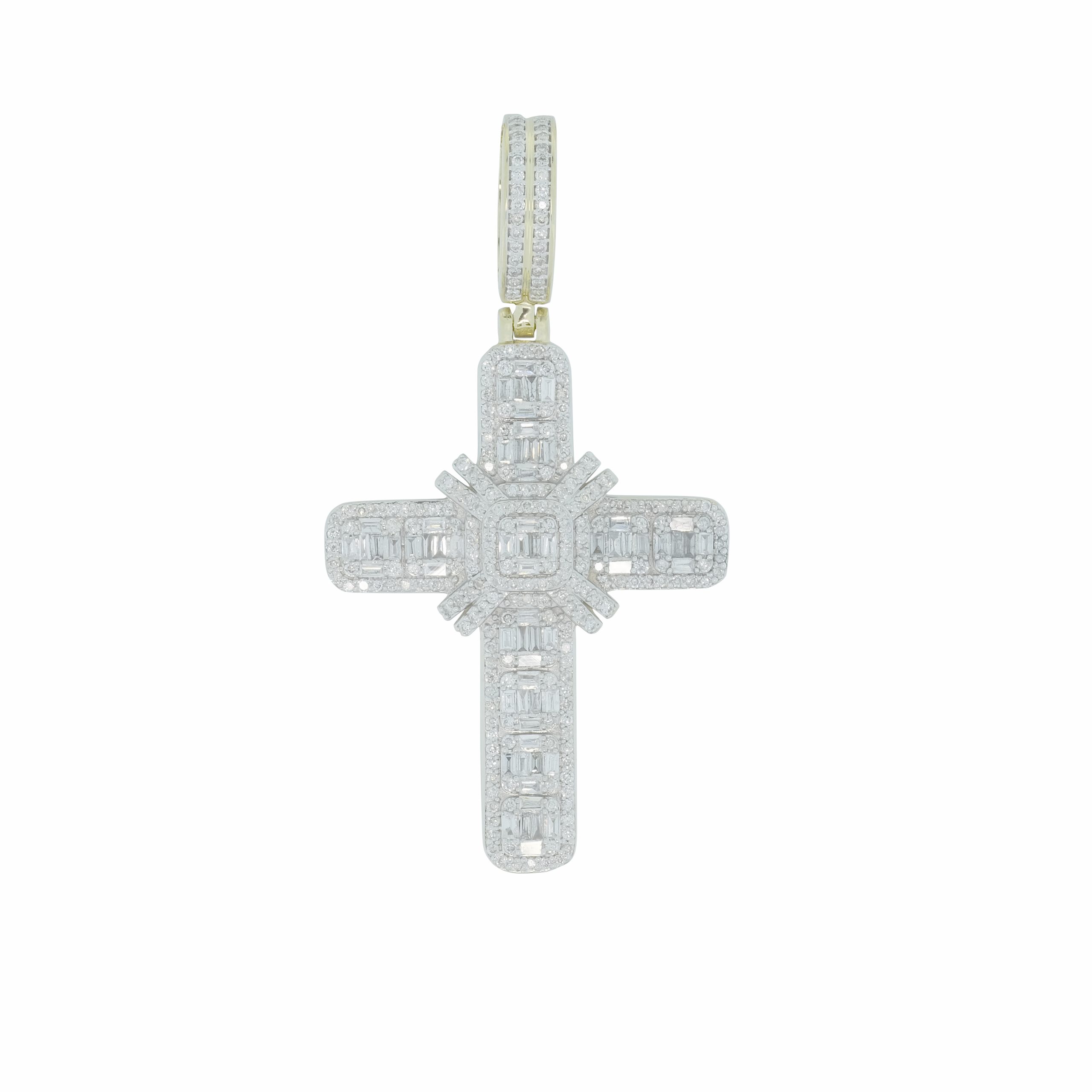 9ct Yellow Gold 1.30ct Diamond Cross Pendant