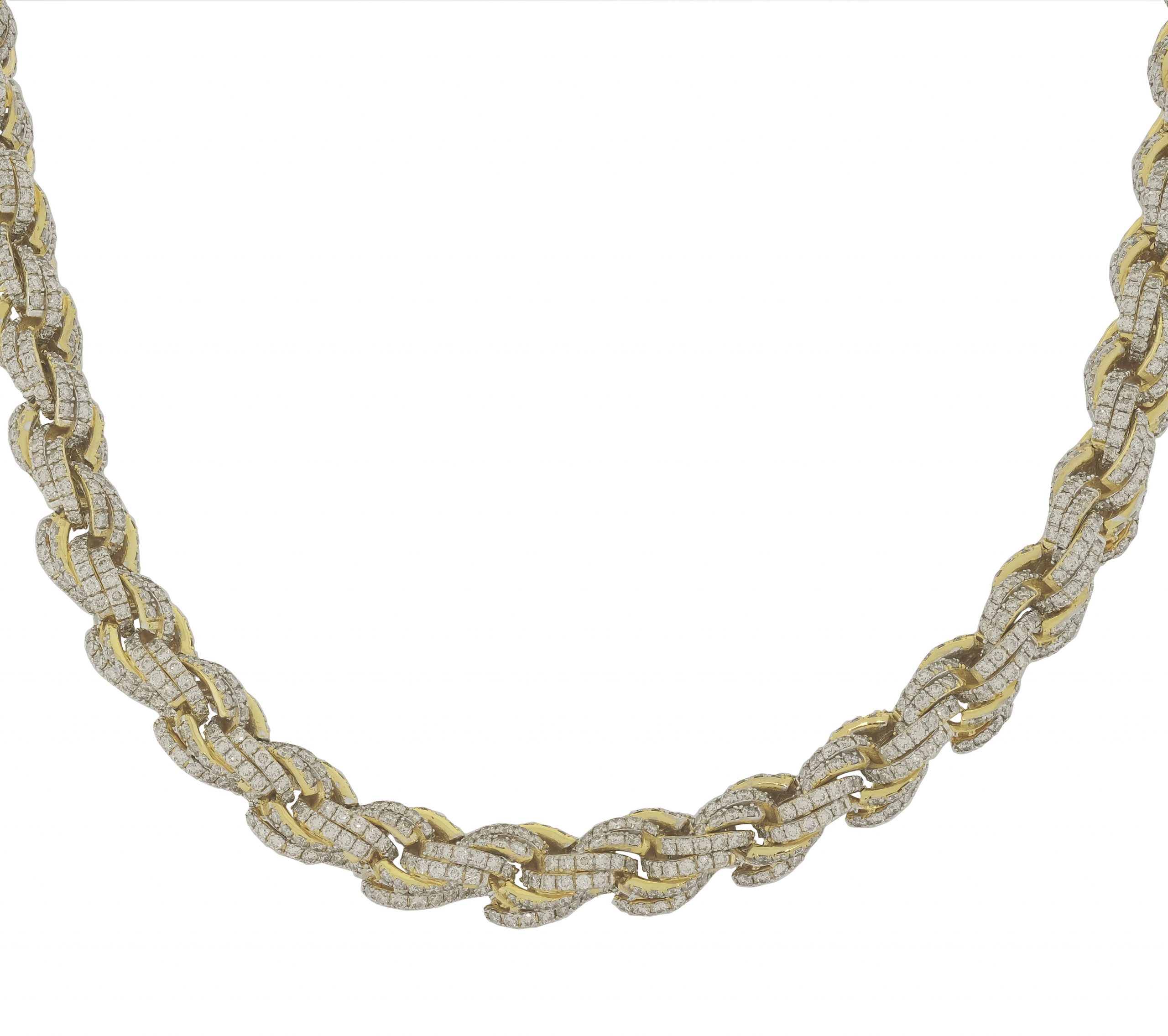 9ct Yellow Gold 60ct Diamond Rope Necklace 23"