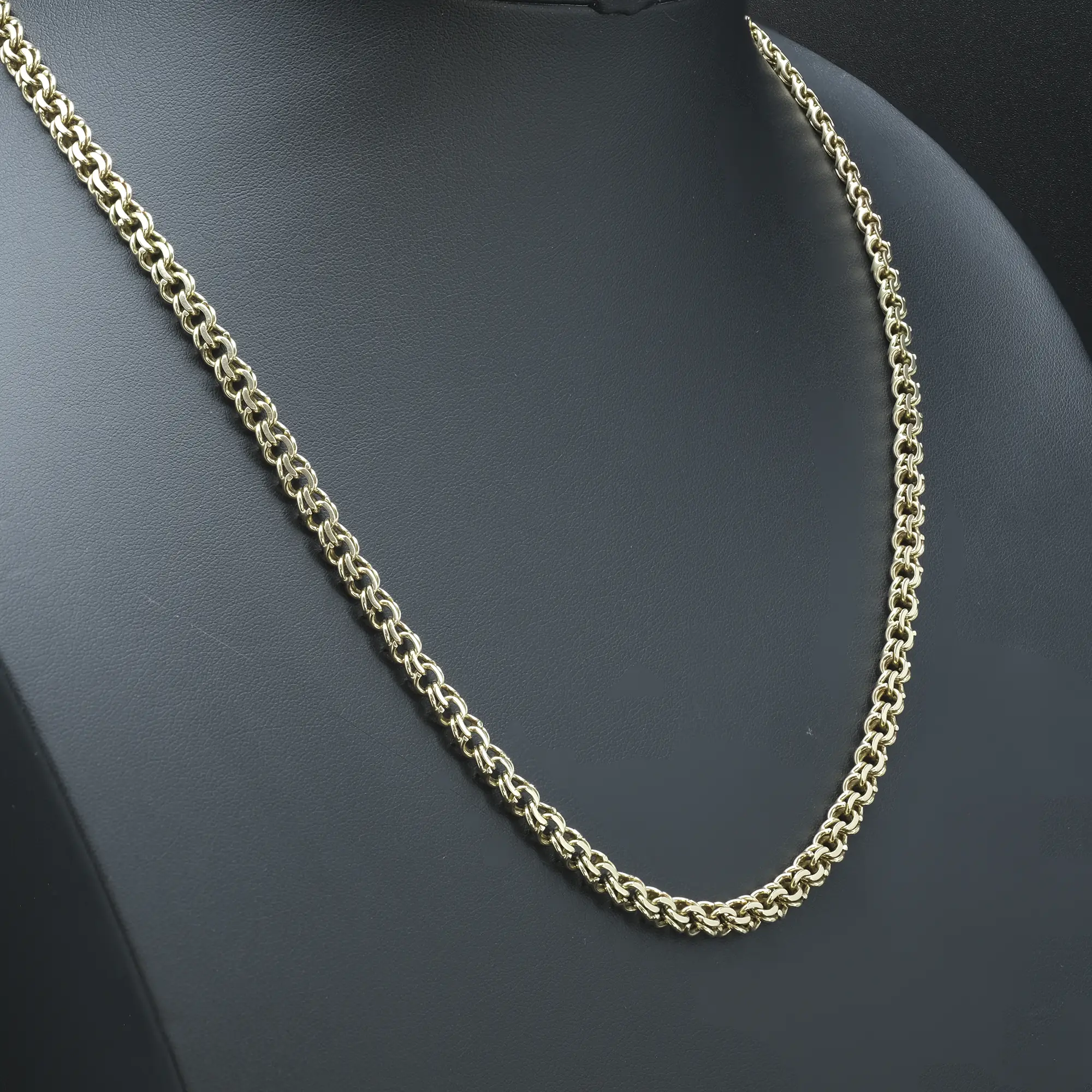 9ct Yellow Gold Fancy Double Curb Chain 23.5" 5.5mm - Image 2