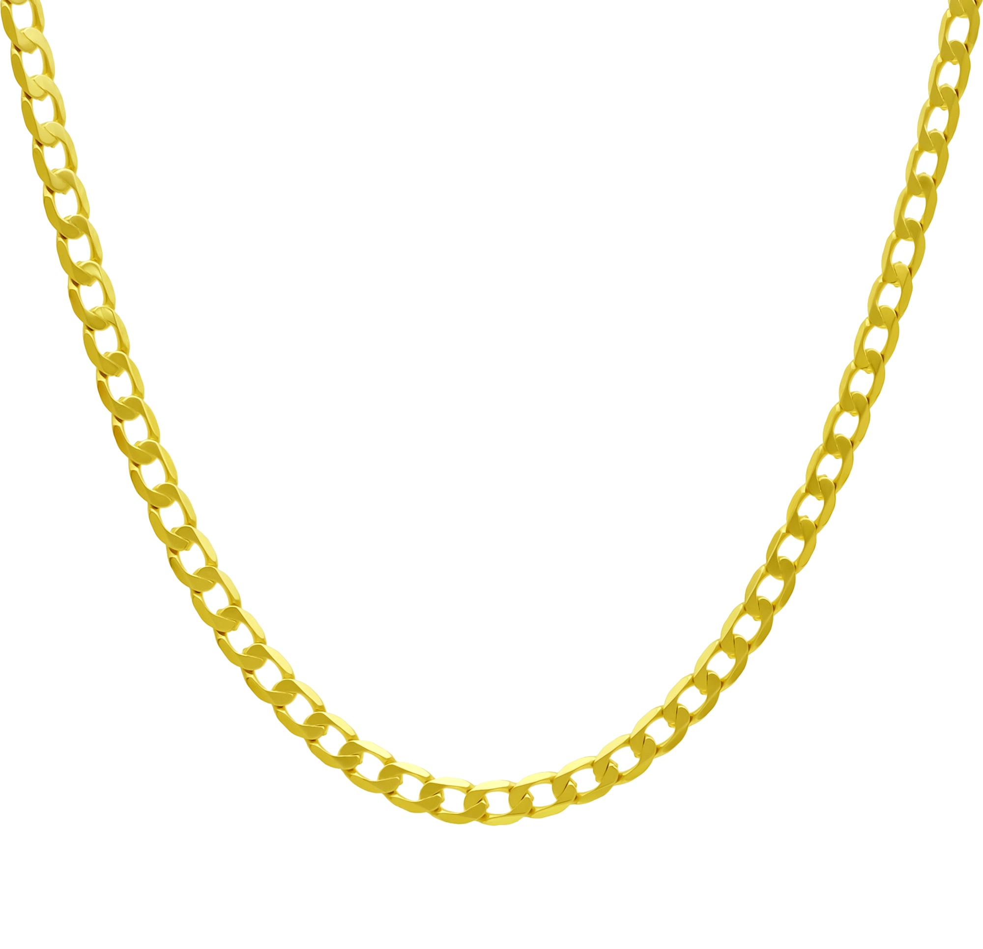 9ct Yellow Gold Curb Chain 22" 4mm