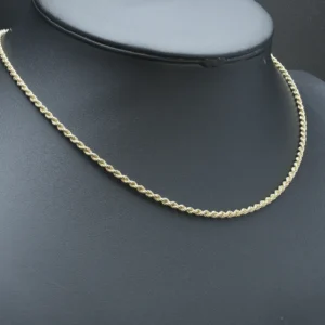 9ct Yellow Gold Rope Chain 18.5″ 3mm