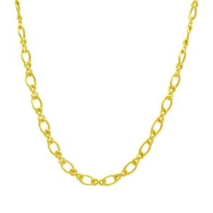 9ct Yellow Gold Fancy Figaro Chain 20″ 5.5mm