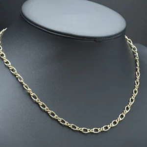 9ct Yellow Gold Fancy Figaro Chain 20″ 5.5mm