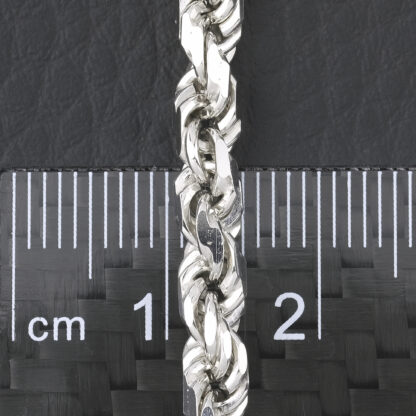 9ct White Gold Diamond Cut Rope Chain 26" 4.5mm - Image 5