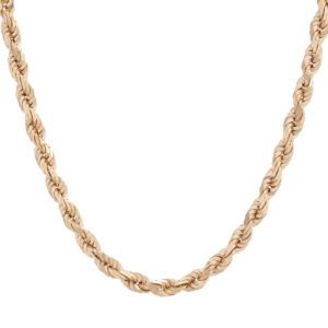 9ct Rose Gold Diamond Cut Rope Chain 28.5&#8243; 4mm