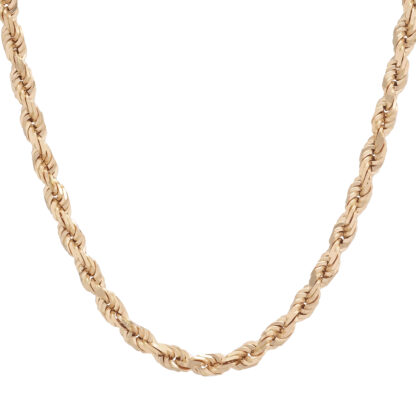 9ct Rose Gold Diamond Cut Rope Chain 28.5" 4mm