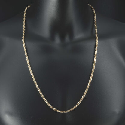 9ct Rose Gold Diamond Cut Rope Chain 28.5" 4mm - Image 4