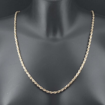 9ct Rose Gold Diamond Cut Rope Chain 28.5" 4mm - Image 3