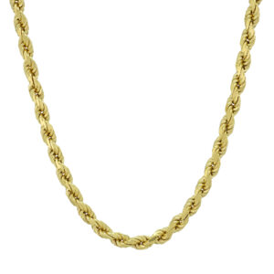 9ct Yellow Gold Diamond Cut Rope Chain 24&#8243; 4.5mm