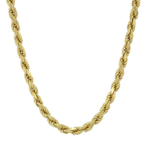 9ct Yellow Gold Diamond Cut Rope Chain 26&#8243; 4.5mm