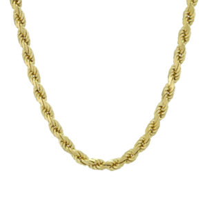 9ct Yellow Gold Diamond Cut Rope Chain 24&#8243; 5mm