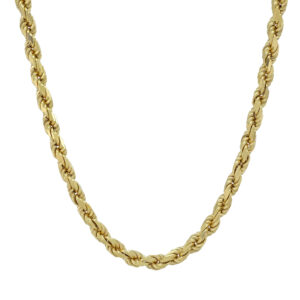 9ct Yellow Gold Diamond Cut Rope Chain 22.5&#8243; 4.5mm