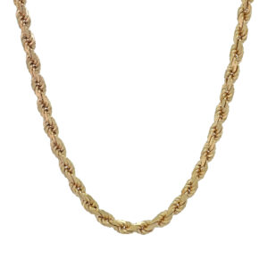 9ct Rose Gold Diamond Cut Rope Chain 24&#8243; 4mm