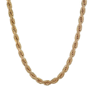 9ct Rose Gold Diamond Cut Rope Chain 26&#8243; 4.5mm