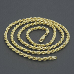 9ct Yellow Gold Rope Chain 26&#8243; 4mm