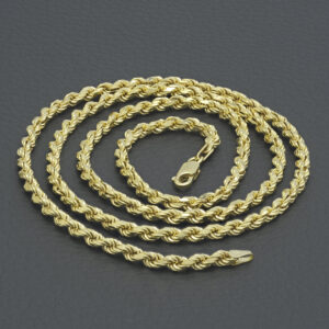9ct Yellow Gold Rope Chain 26&#8243; 3.5mm