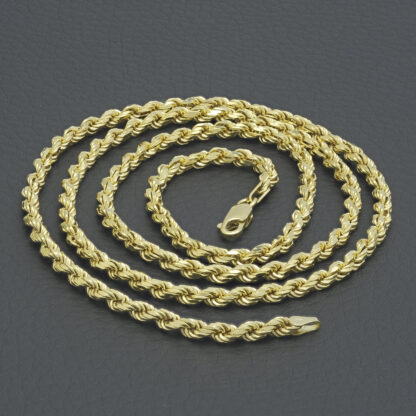 9ct Yellow Gold Rope Chain 22" 4mm - Image 2