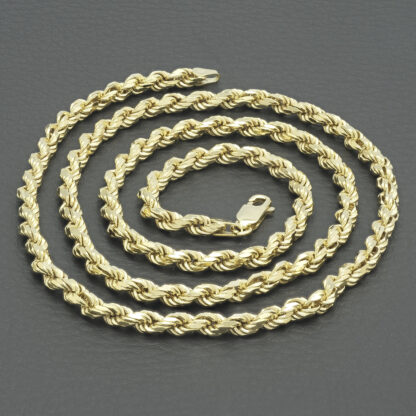 9ct Yellow Gold Rope Chain 24" 4mm - Image 2