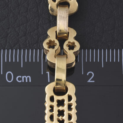 9ct Rose Gold Stars & Bars Bracelet 7.5" 9mm - Image 2
