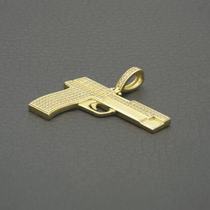 9ct Yellow Gold Gemstone Pistol Pendant - Image 3