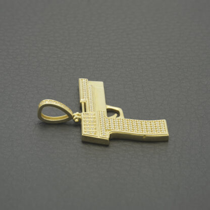 9ct Yellow Gold Gemstone Pistol Pendant - Image 2