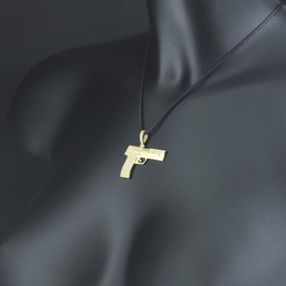 9ct Yellow Gold Gemstone Pistol Pendant - Image 4