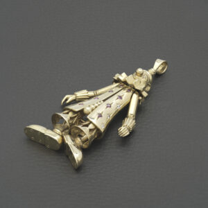 9ct Yellow Gold Gemstone & Ruby Clown Pendant