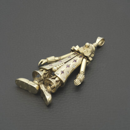 9ct Yellow Gold Gemstone & Ruby Clown Pendant - Image 4